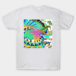 dragon in tentacles madness ecopop T-Shirt